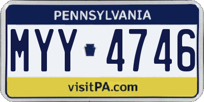 PA license plate MYY4746