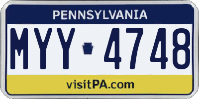 PA license plate MYY4748