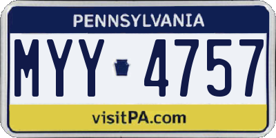 PA license plate MYY4757