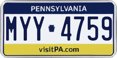 PA license plate MYY4759