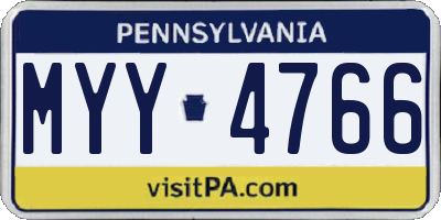 PA license plate MYY4766