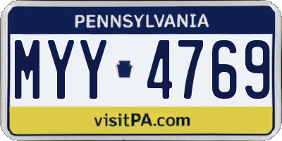 PA license plate MYY4769