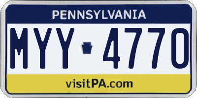 PA license plate MYY4770