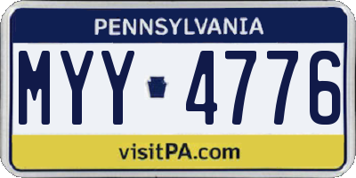 PA license plate MYY4776