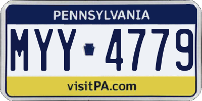 PA license plate MYY4779