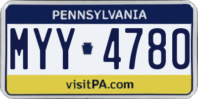 PA license plate MYY4780