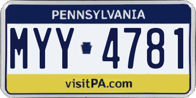 PA license plate MYY4781