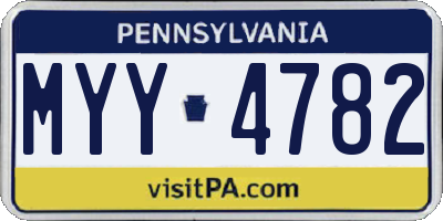 PA license plate MYY4782