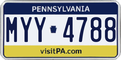 PA license plate MYY4788