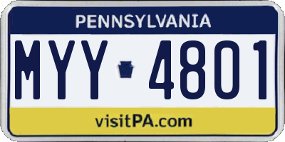 PA license plate MYY4801