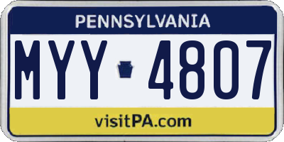 PA license plate MYY4807