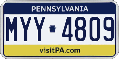 PA license plate MYY4809