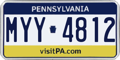 PA license plate MYY4812