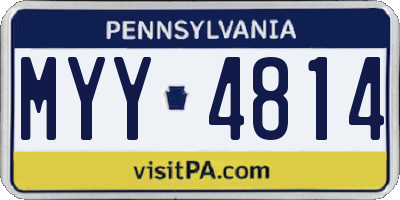 PA license plate MYY4814