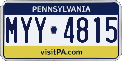 PA license plate MYY4815
