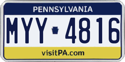 PA license plate MYY4816
