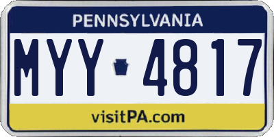 PA license plate MYY4817