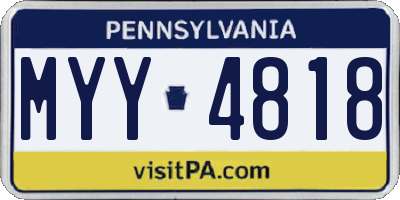 PA license plate MYY4818
