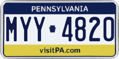 PA license plate MYY4820