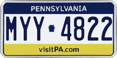 PA license plate MYY4822