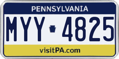 PA license plate MYY4825