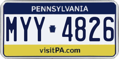 PA license plate MYY4826