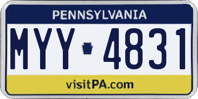 PA license plate MYY4831