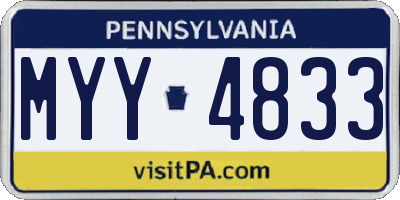 PA license plate MYY4833
