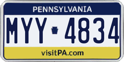 PA license plate MYY4834