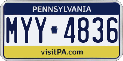 PA license plate MYY4836