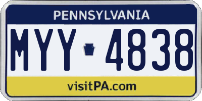 PA license plate MYY4838