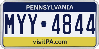 PA license plate MYY4844