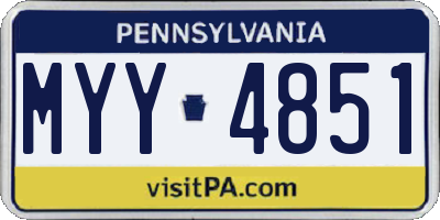 PA license plate MYY4851