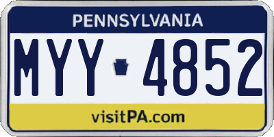 PA license plate MYY4852