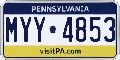 PA license plate MYY4853