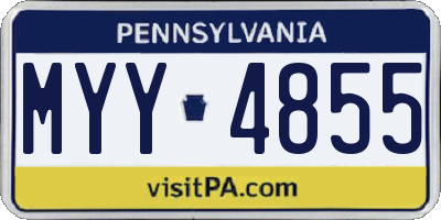 PA license plate MYY4855
