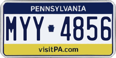PA license plate MYY4856