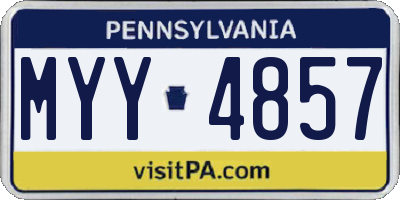 PA license plate MYY4857