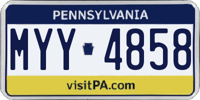 PA license plate MYY4858