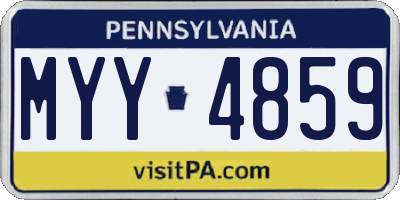 PA license plate MYY4859