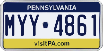 PA license plate MYY4861