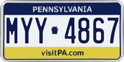 PA license plate MYY4867