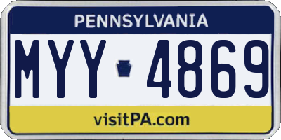 PA license plate MYY4869
