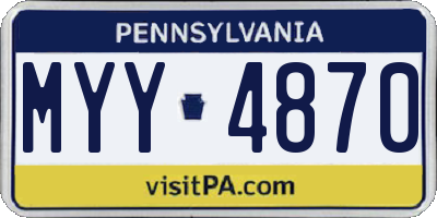 PA license plate MYY4870