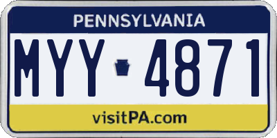 PA license plate MYY4871