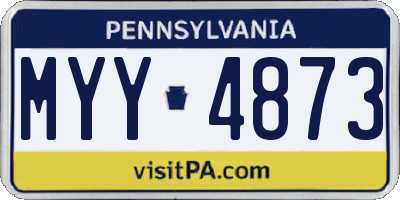 PA license plate MYY4873