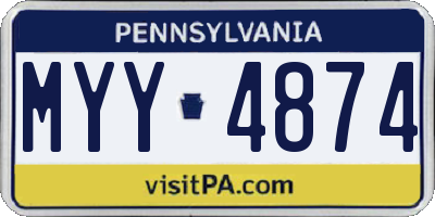 PA license plate MYY4874