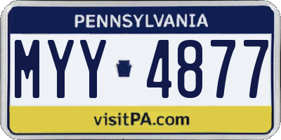 PA license plate MYY4877