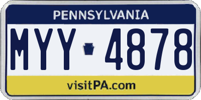 PA license plate MYY4878