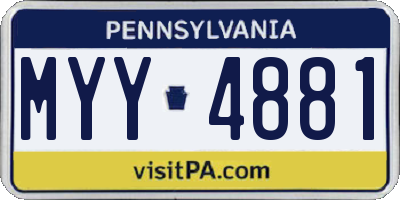 PA license plate MYY4881